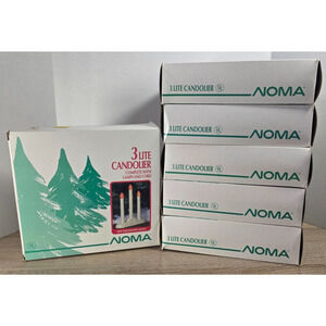 Noma Christmas 3 Light Candelabra Window Candolier Wax Drip Candle 9x9" Lot Of 6